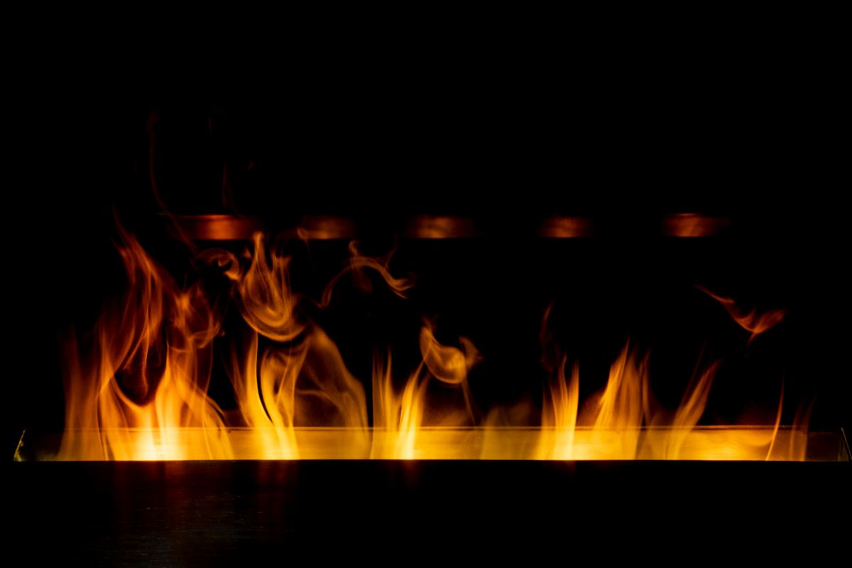 ethanol flame burning brightly
