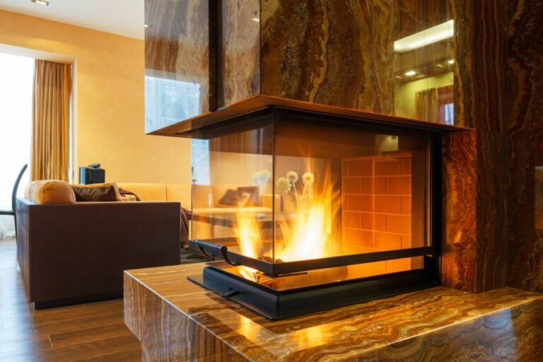 Double Sided Fireplace Ideas for connecting two rooms: Creating a warm ...