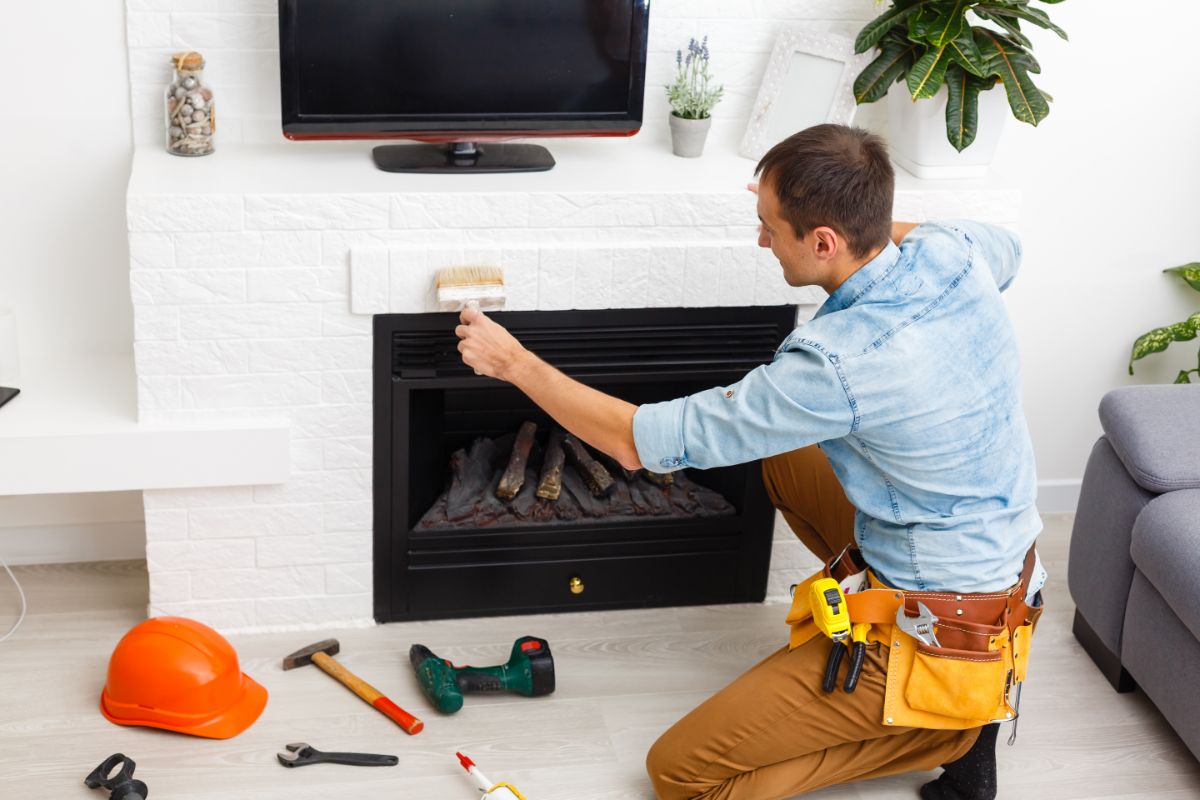 How To Build A False Wall For TV And Fireplace