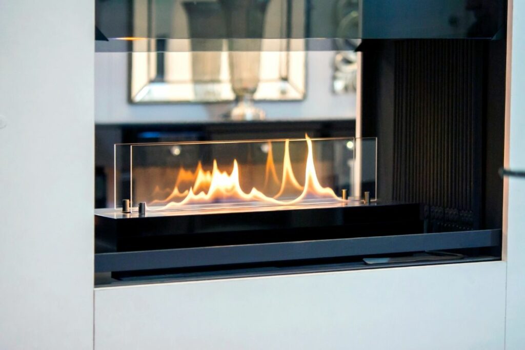 double sided bio ethanol fireplace
