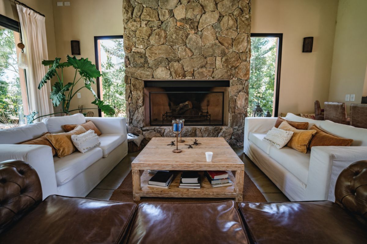 Living Room Stone Fireplace Ideas