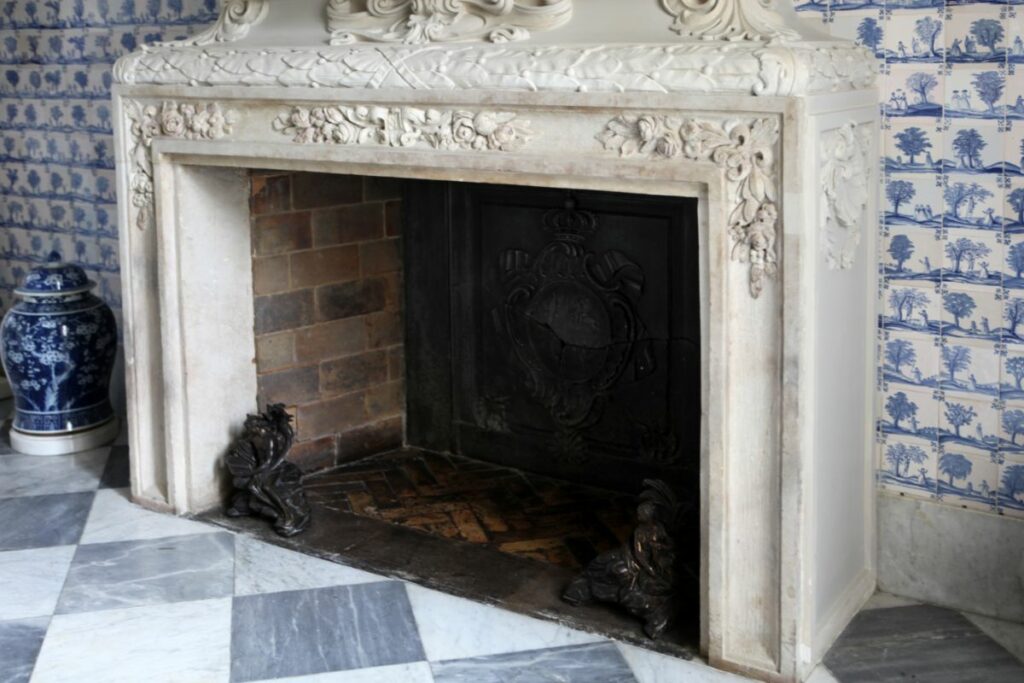 White marble fireplace