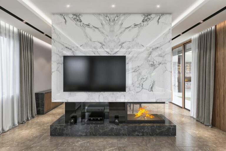 7 Floor-to-Ceiling Fireplace Tile Ideas That Will Make Your Living Room ...