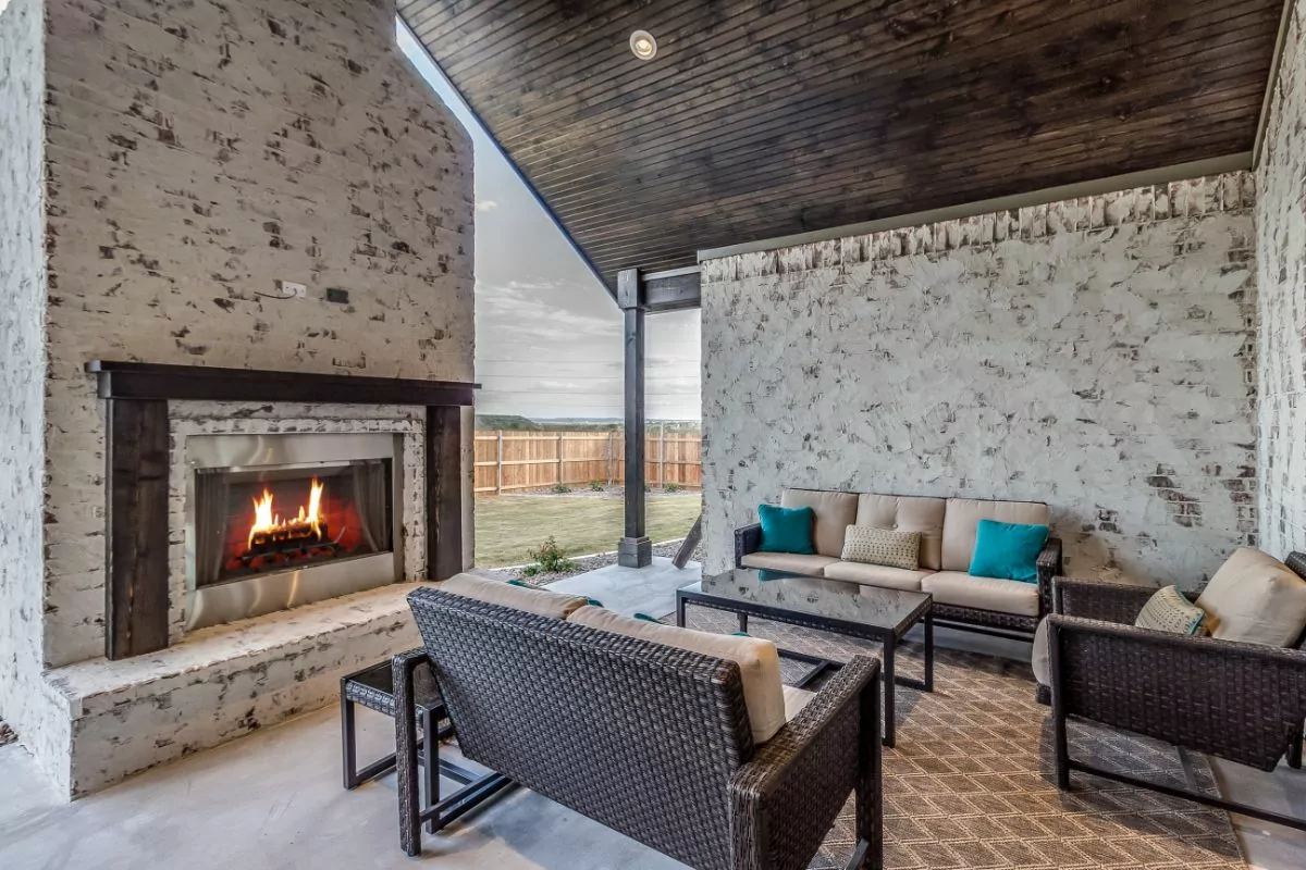outdoor Stucco Fireplace