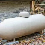 Propane tank inbackyard